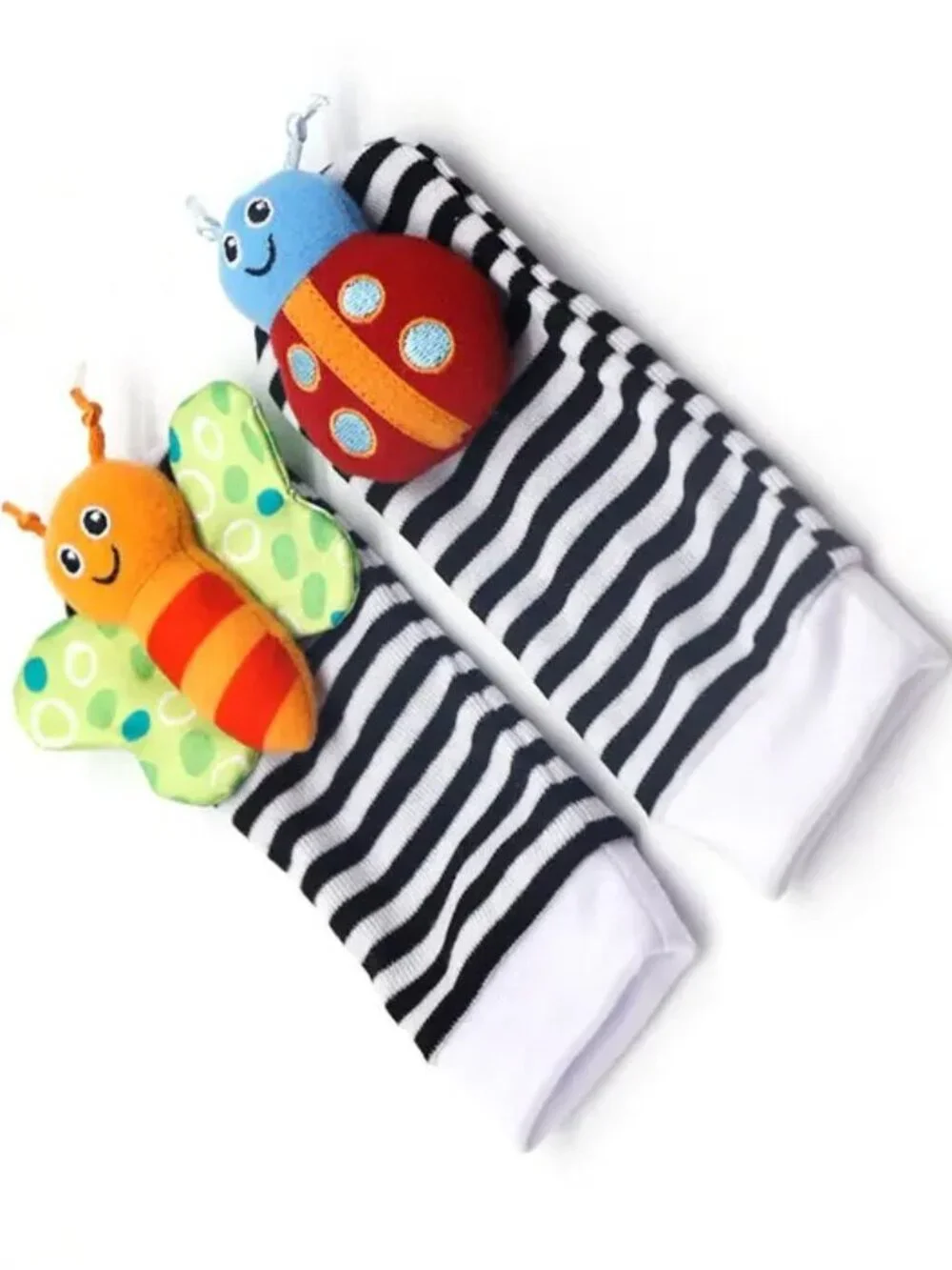 NEW Rattle Socks Wrist Hand Foot Finder Insects Sensory Toy Set Learning Baby